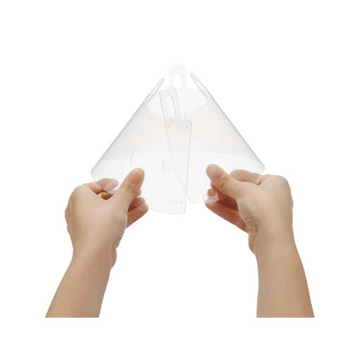 Two-hands-closing-Comet-Clear-Elizabethan-Collar